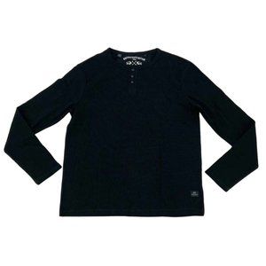 Buffalo David Bitton | Men's Waffle Weave Long Sleeve Shirt | Black | Size M